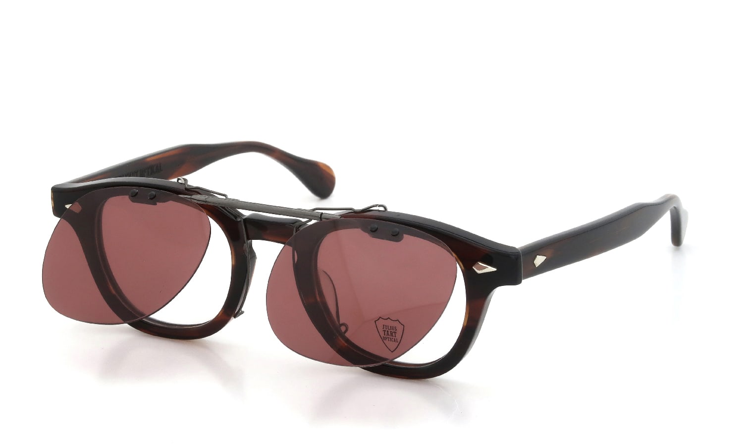 JULIUS TART OPTICAL 通販 AR専用 クリップオンサングラス通販 偏光ローズレッドレンズ