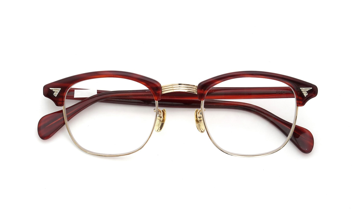 American Optical vintage メガネ 推定1950年代〜1960年代 SIRMONT RS-YG 1/10 12KGF 46-22 #229730