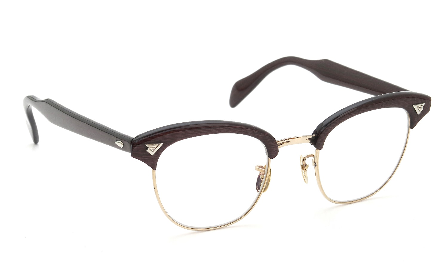 American Optical vintage メガネ通販 1950s〜1960s INFLUENTIAL A602 BST-YG 1/10 12KGF 46-22 #226842