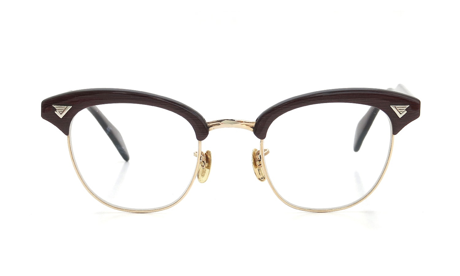 American Optical vintage メガネ通販 1950s〜1960s INFLUENTIAL A602 BST-YG 1/10 12KGF 46-22 #226842