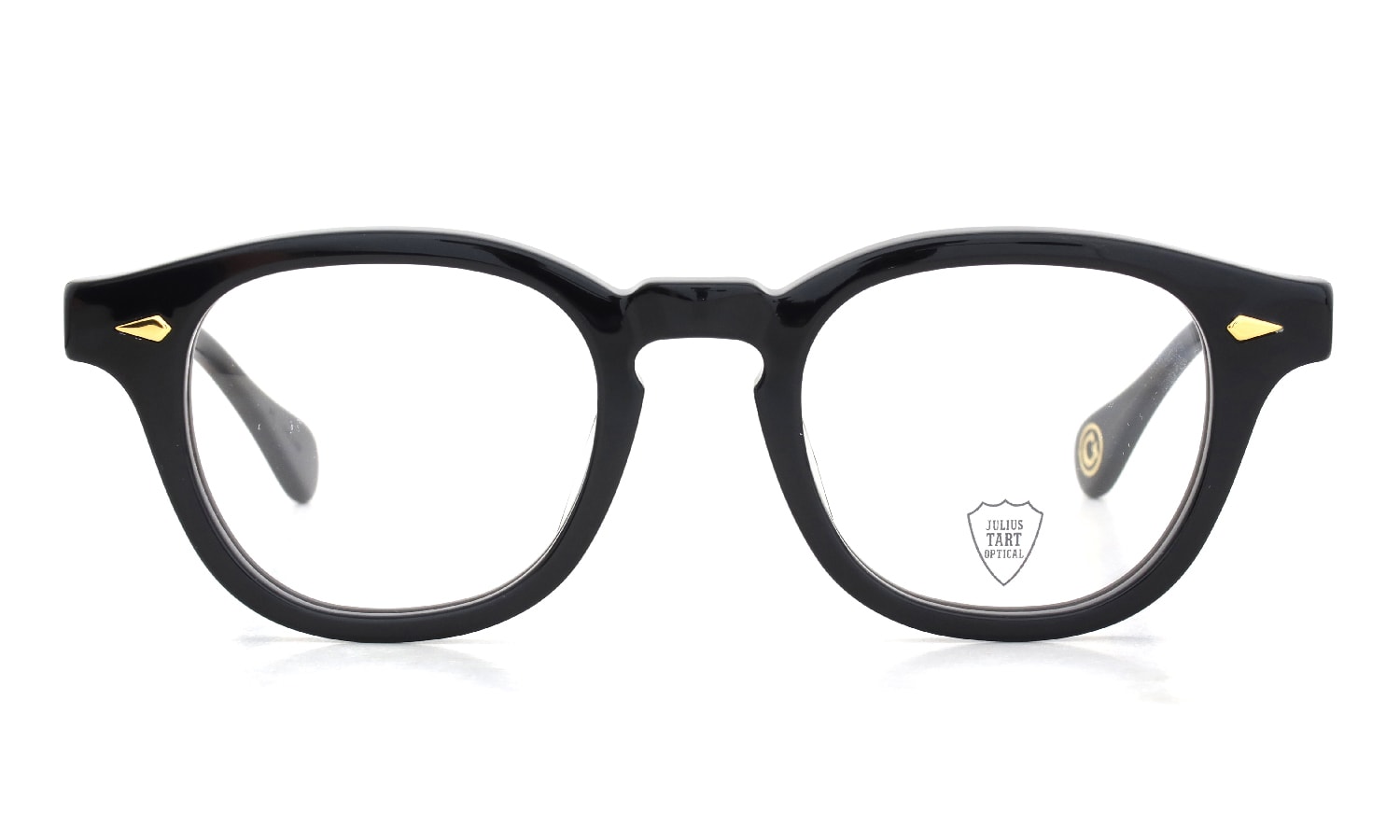 JULIUS TART OPTICAL メガネ通販 AR-48-22 BLACK CRYSTAL/Gold PL-003Ab