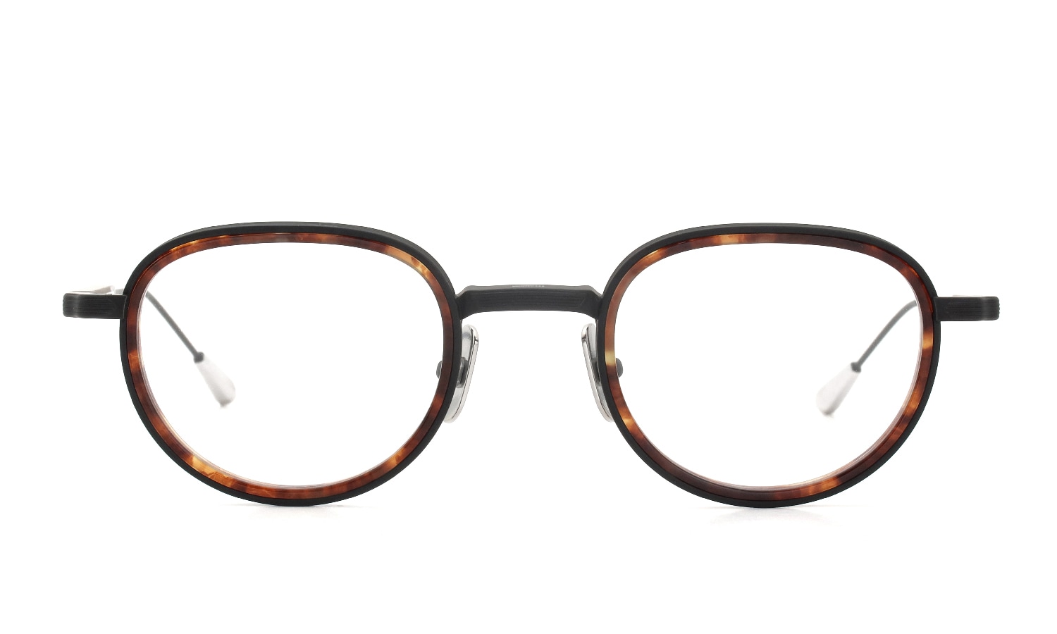 Lunetterie Generale メガネ通販 PANACHE col.Black and Palladium & Medium Tortoise Inlay