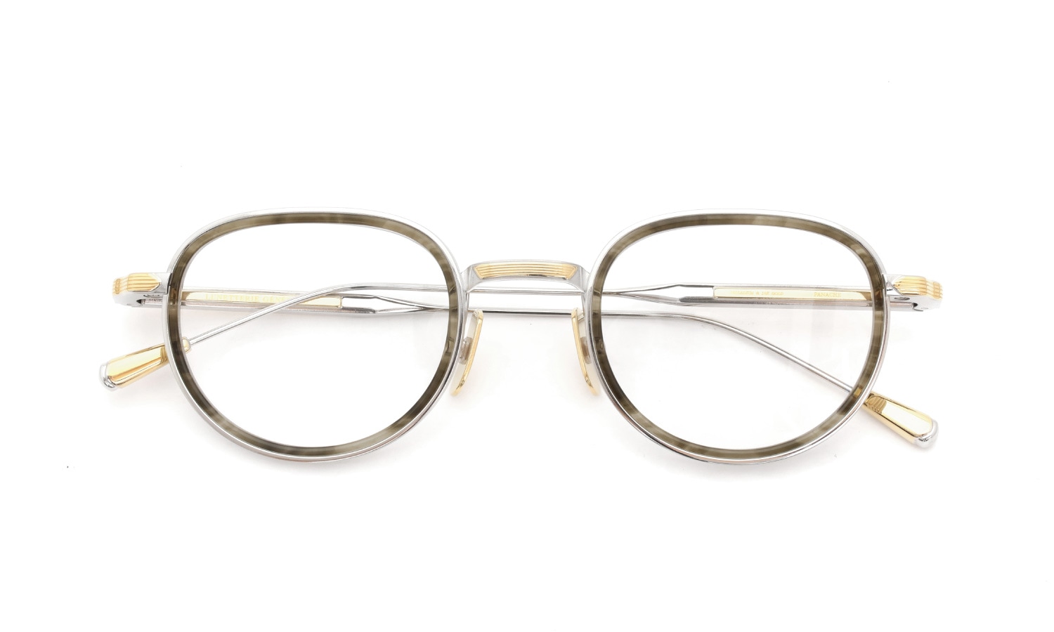 Lunetterie Generale メガネ通販 PANACHE col.Palladium & 16K Gold & Olive Inlay