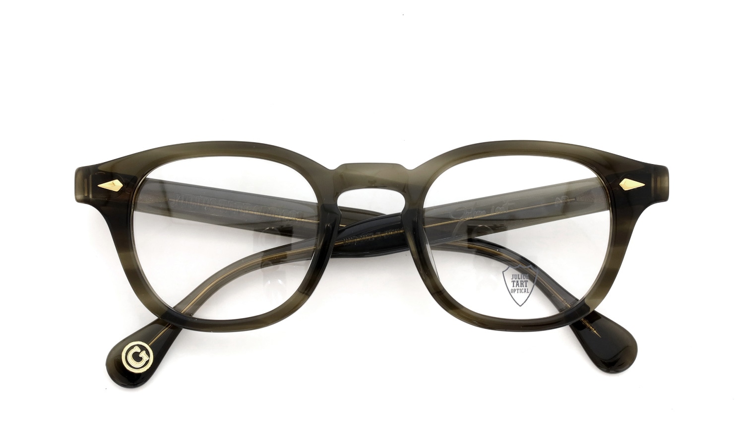 JULIUS TART OPTICAL メガネ通販 AR Gold Series メガネ通販 AR-48-24 OLIVE GREEN SASA
