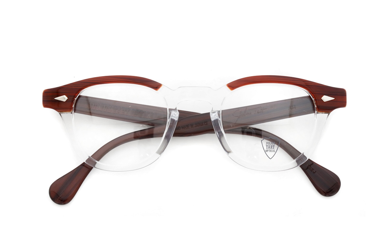 JULIUS TART OPTICAL メガネ通販 AR-46-24 RED WOOD CLEAR