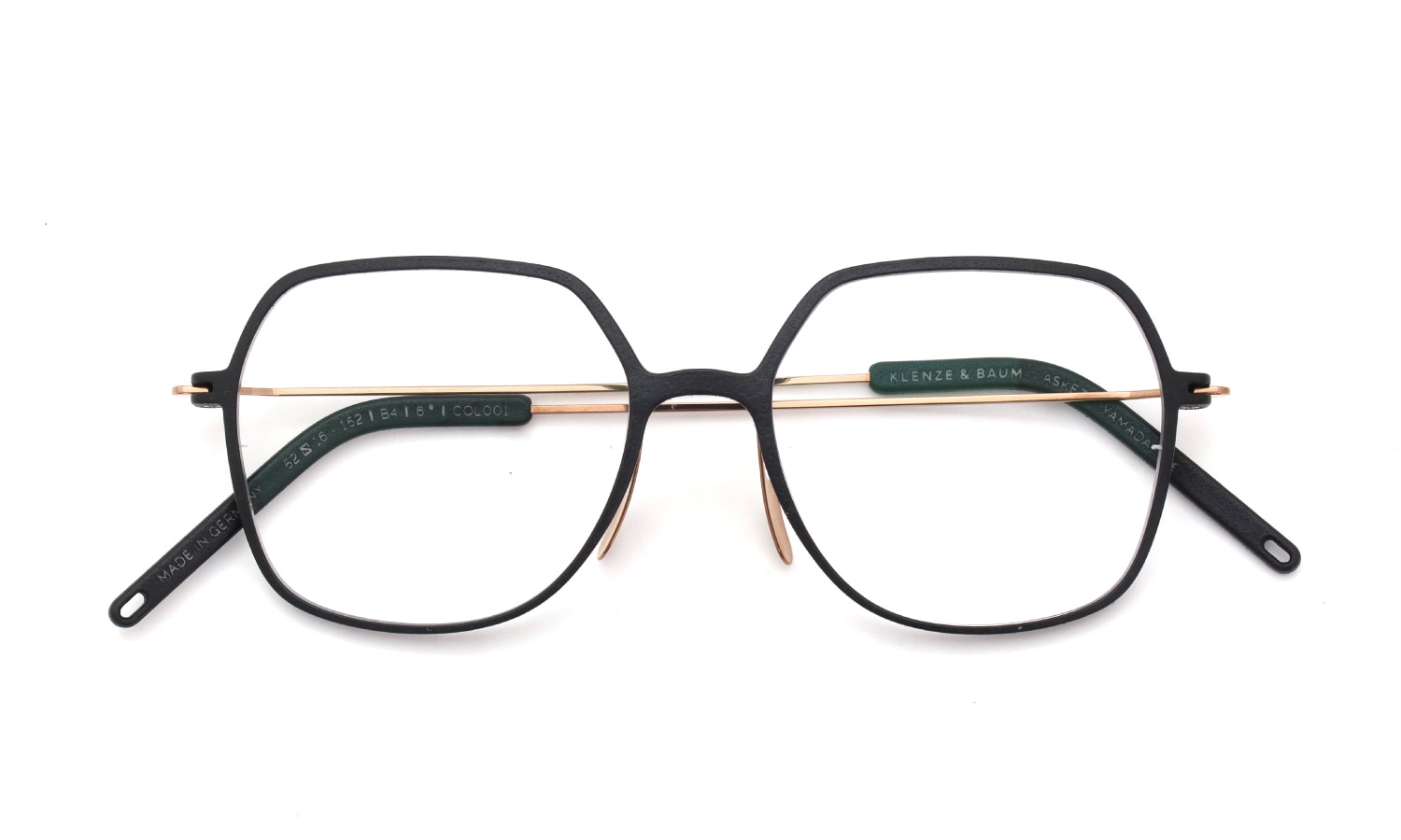 KLENZE&BAUM 3Dプリントメガネ通販 [ASKET] YAMADA-NP col.001 COAL/ROSEGOLD