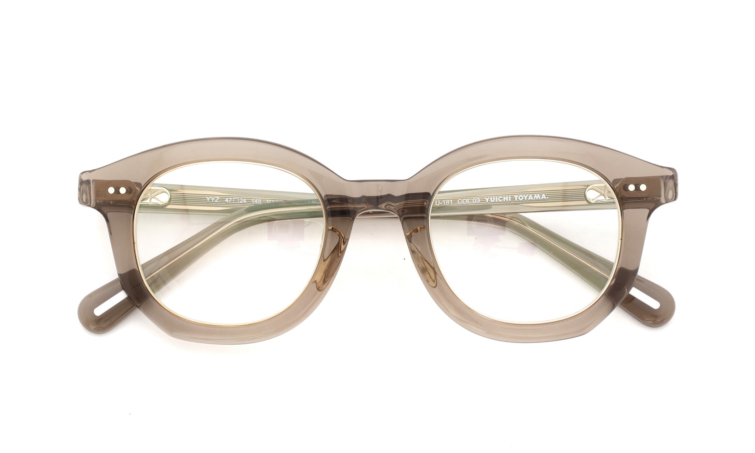 YUICHI TOYAMA. メガネ通販 YYZ U-181 COL.03 Taupe / White gold