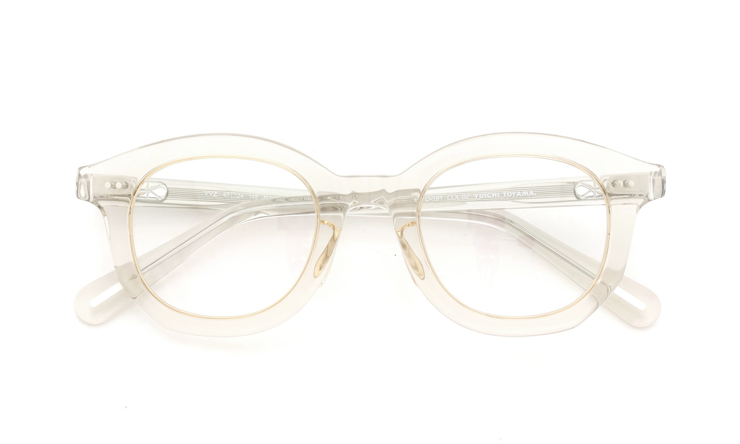 YUICHI TOYAMA. メガネ通販 YYZ U-181 COL.02 Clear sand grey / Gold+Silver