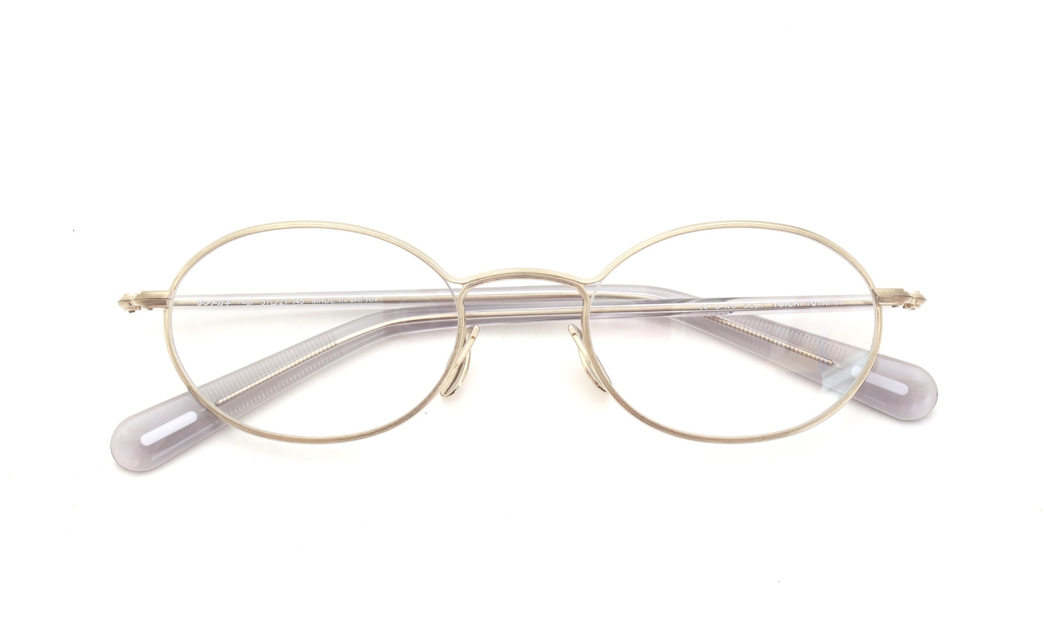 YUICHI TOYAMA. for ポンメガネ 限定生産メガネ通販 Nagy U-176 COL.7 サテン仕上げ White Gold / Clear gray