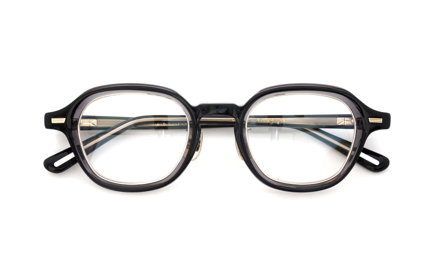 YUICHITOYAMA:5 メガネ通販 BEACON col.2 Black+Clear / White gold