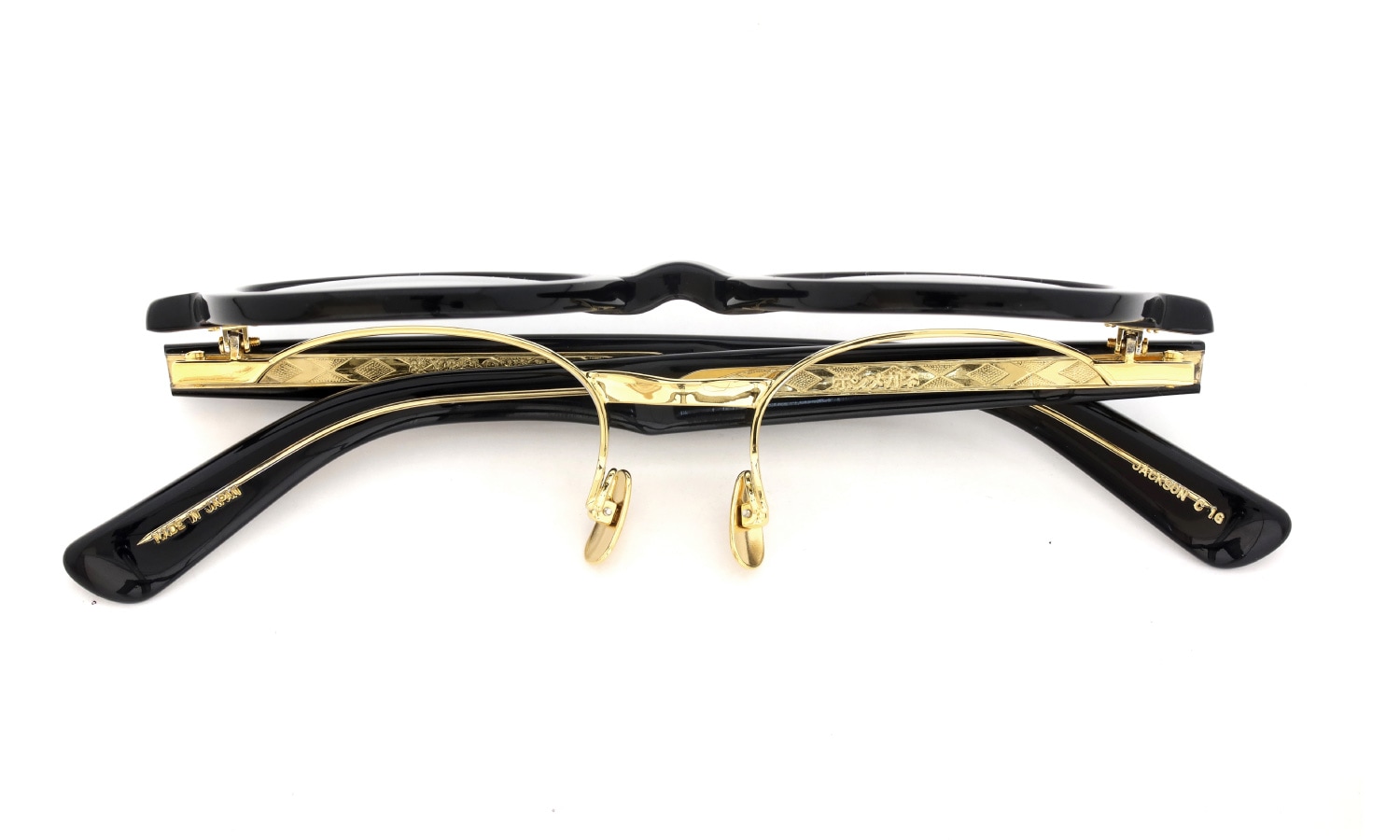 YELLOWS PLUS for ポンメガネ 跳ね上げ式メガネ通販 JACKSON BLACK/24KG