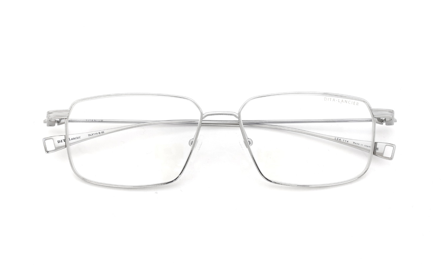 DITA Lancier ディータランシアー メガネ LSA-114 DLX114-B-05 Shiny Silver 折りたたみ正面