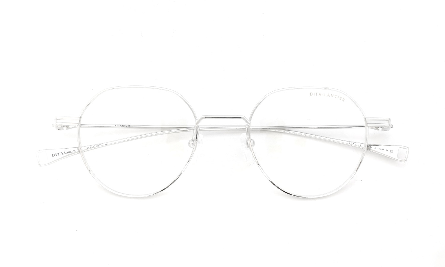 DITA Lancier ディータランシアー メガネ LSA-117 DLX117-A-05 Shiny Silver 折りたたみ正面