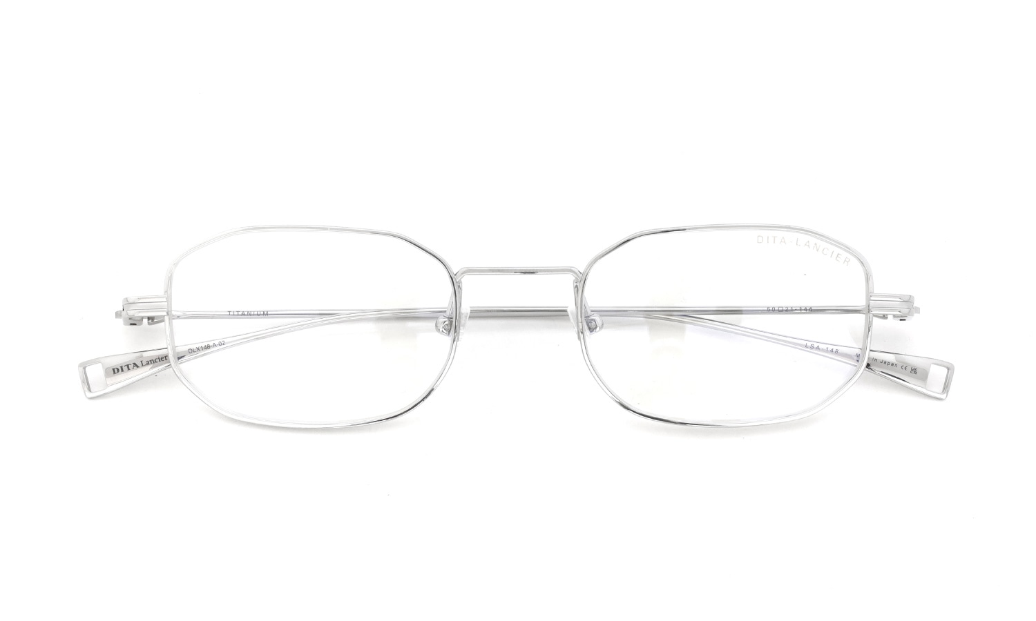 DITA Lancier ディータ メガネ LSA-148 DLX148-A-02 Shiny Silver 折りたたみ正面