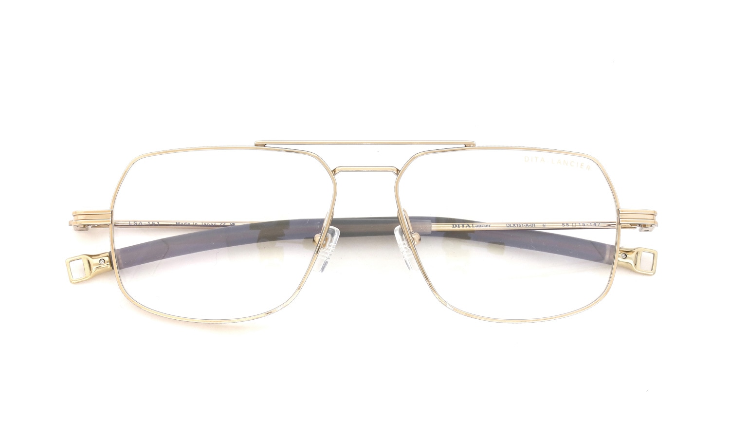 DITA Lancier ディータ メガネ LSA-151 DLX151-A-01 Gold Sand 折りたたみ正面