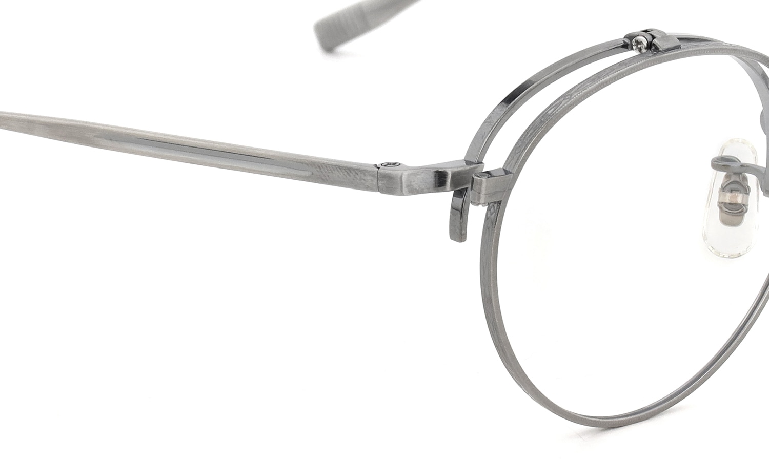 EYEVAN アイヴァン 単式跳ね上げメガネ Sparkle-FP col.P フロントとテンプルの取り付き
