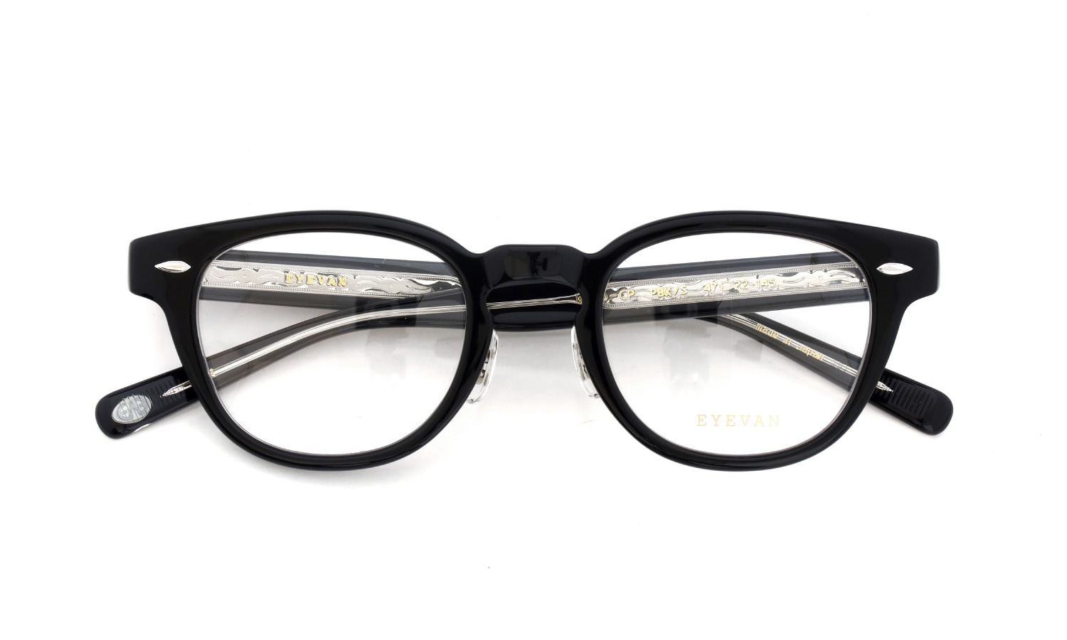 EYEVAN メガネ通販 Webb-CP 47 col.PBK/S 折りたたみ正面