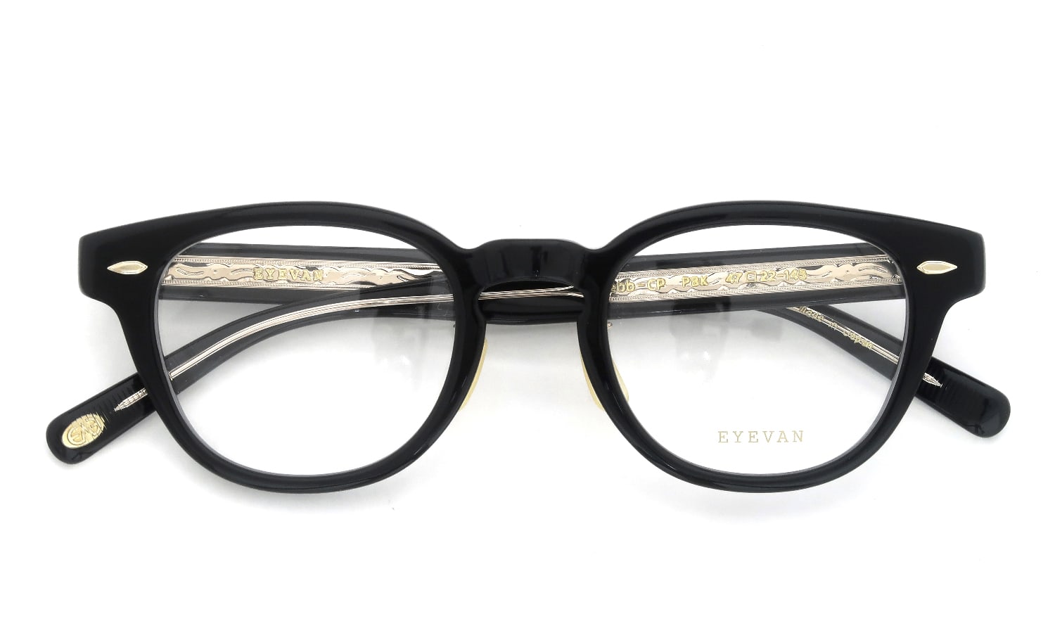 EYEVAN メガネ通販 Webb-CP(47) col.PBK 折りたたみ正面