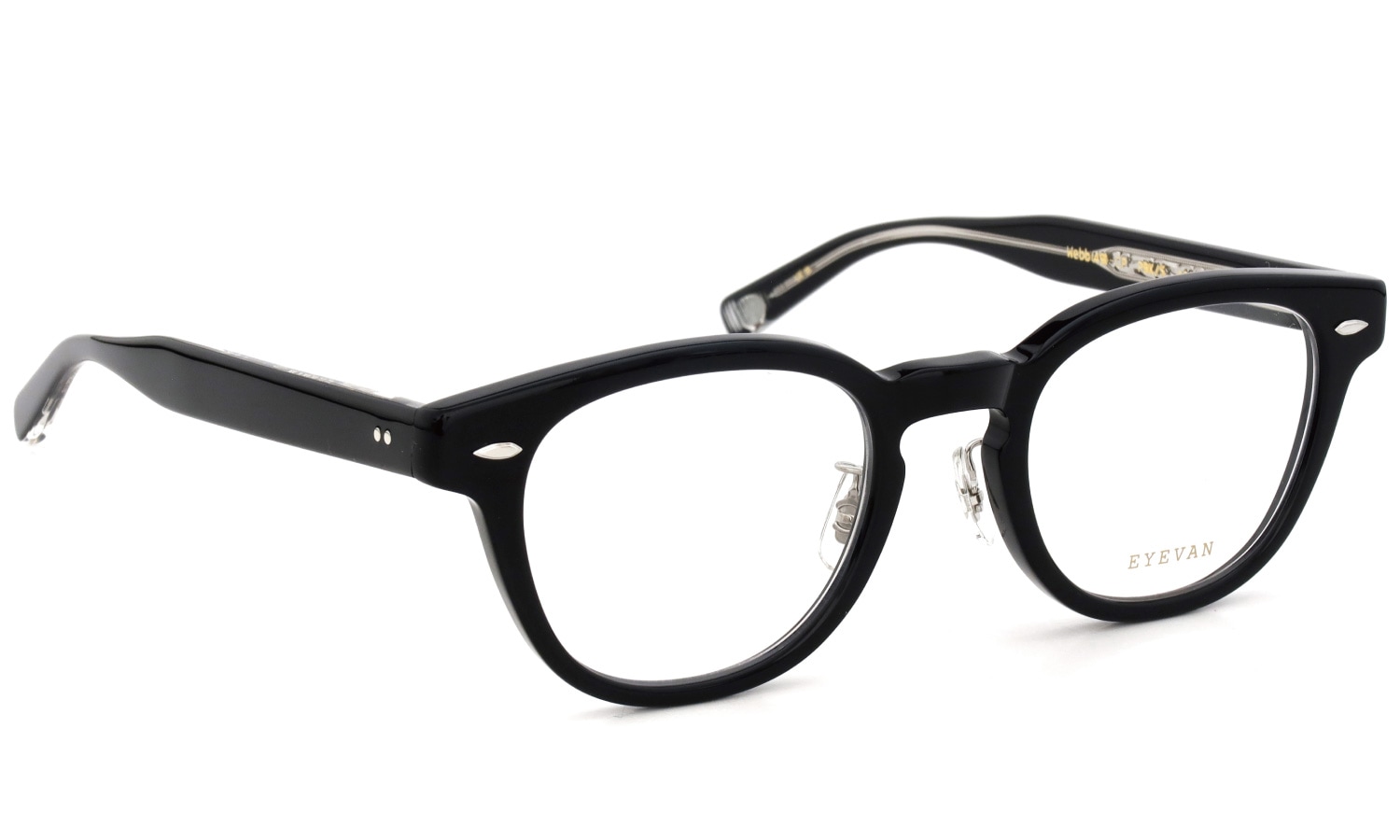 EYEVAN メガネ Webb-CP(49) col.PBK/S 斜め正面