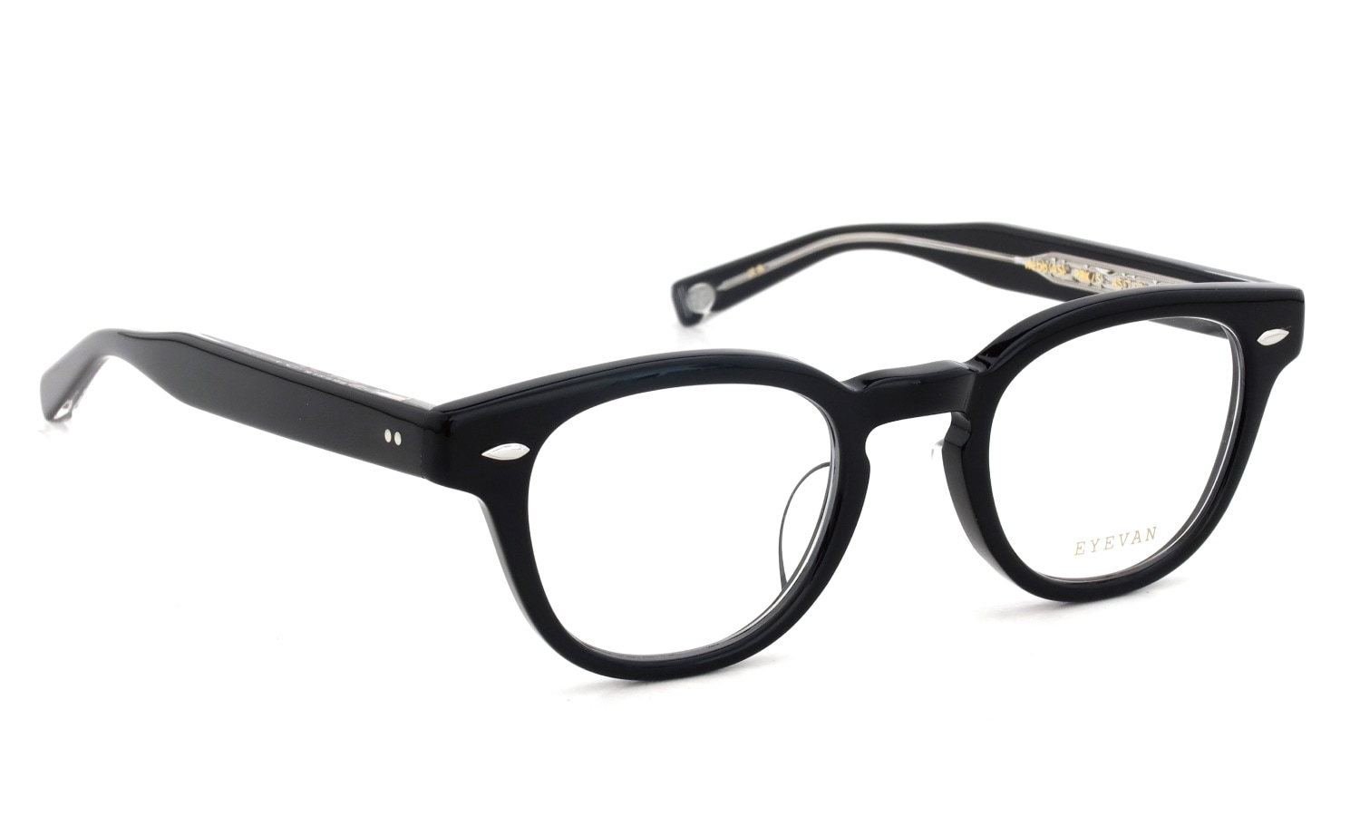 EYEVAN 定番メガネ Webb(45) col.PBK/S 斜め正面