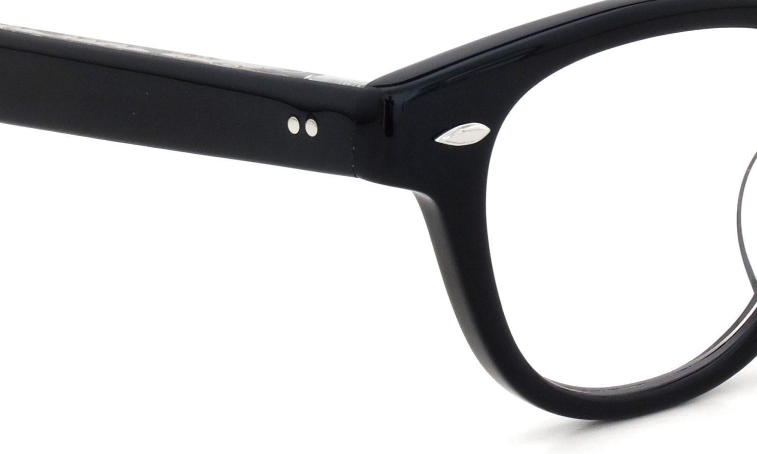 EYEVAN 定番メガネ Webb(45) col.PBK/S   フロントとヒンジのディテール