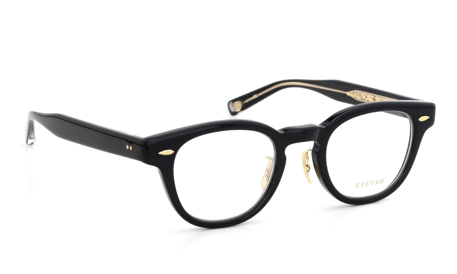 EYEVAN 定番メガネ Webb(45) col.PBK 斜め正面
