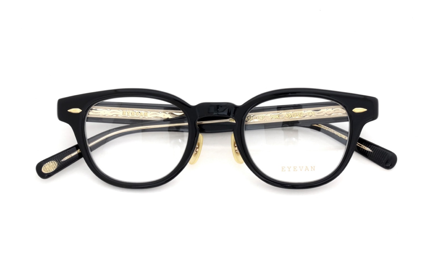 EYEVAN 定番メガネ Webb(45) col.PBK 折りたたみ正面