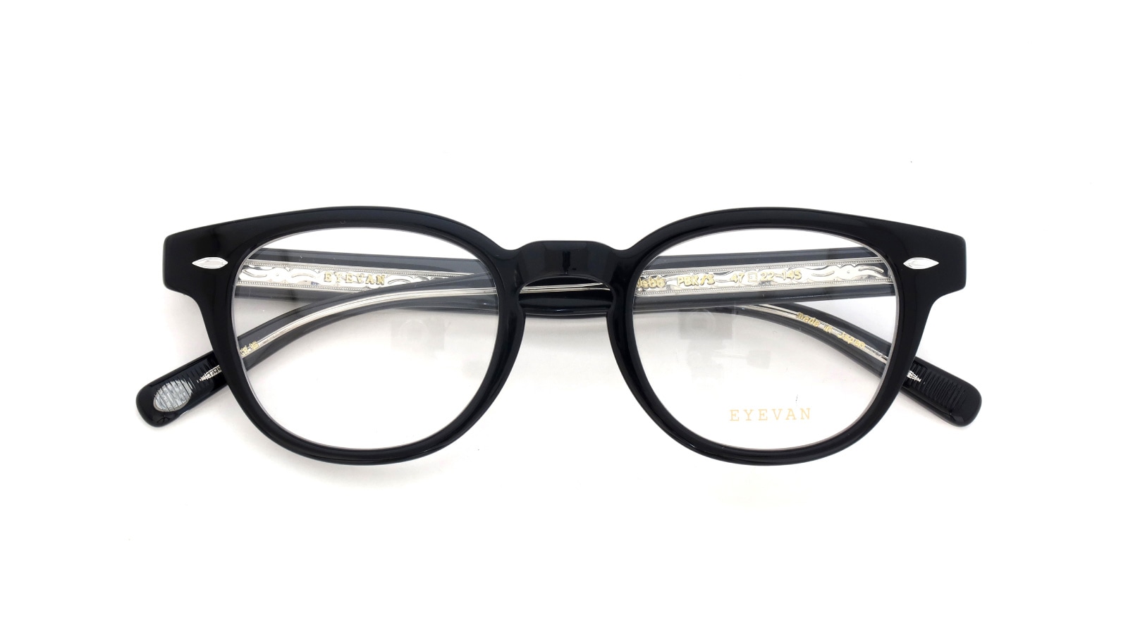 EYEVAN メガネ通販 Webb(47) PBK/S 折りたたみ正面