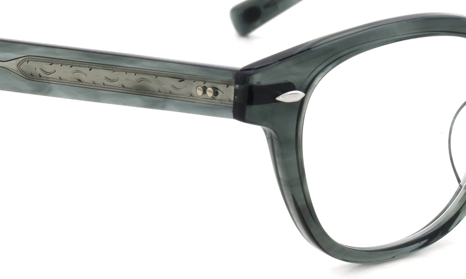 EYEVAN メガネ通販 Webb(49) col.AGN フロント・テンプル合口ディテール