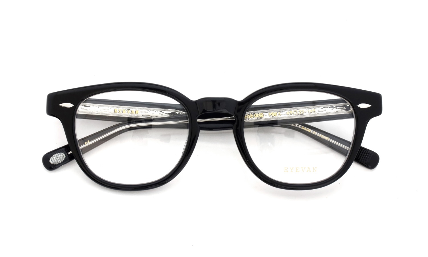 EYEVAN メガネ通販 Webb(49) col.PBK/S 折りたたみ正面