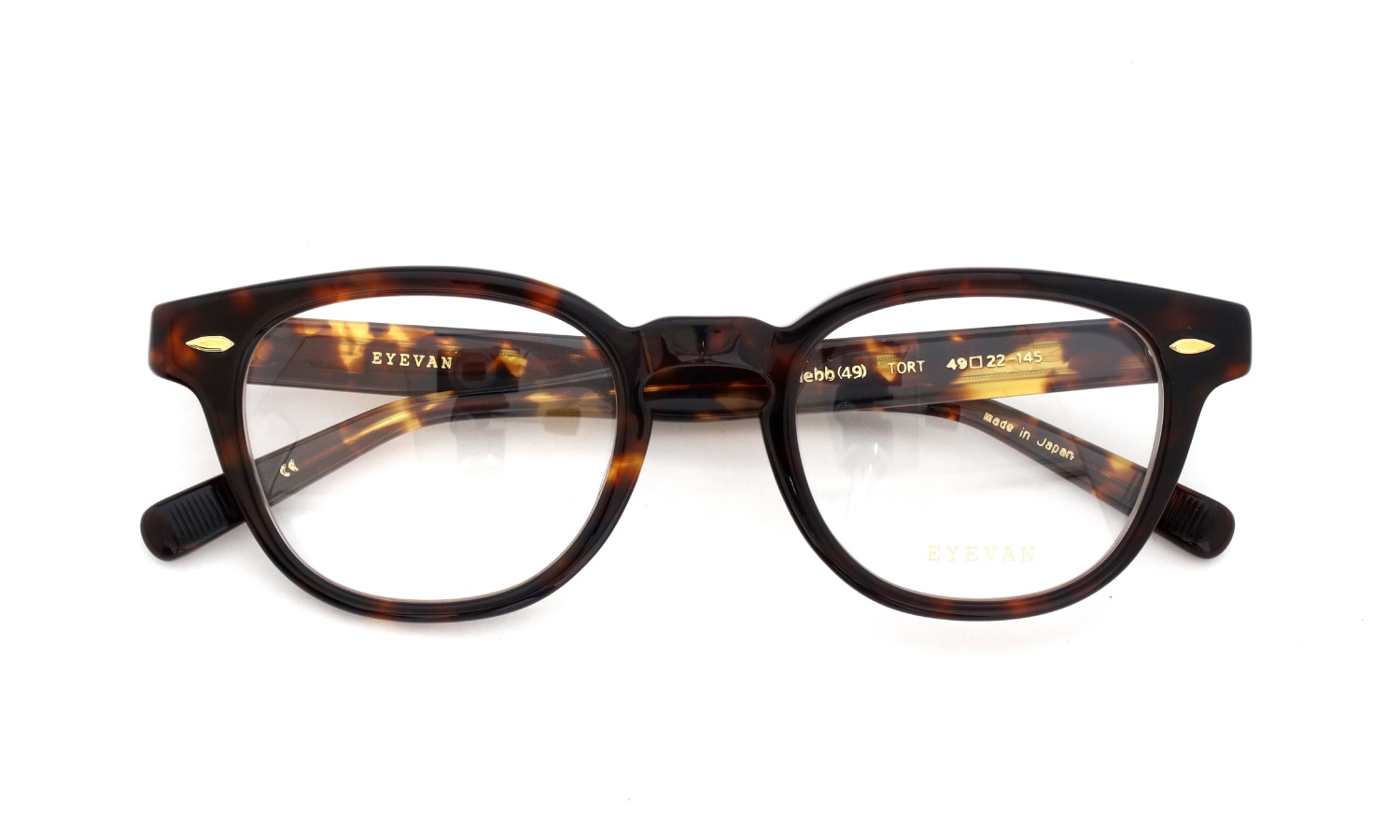 EYEVAN メガネ通販 Webb(49) col.TORT 折りたたみ正面