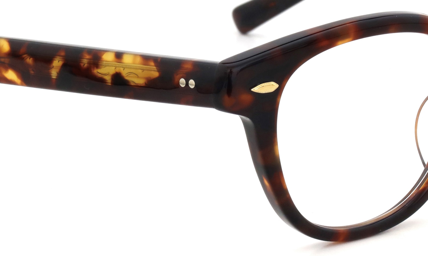EYEVAN メガネ通販 Webb(49) col.TORT フロントとテンプルの合口ディテール