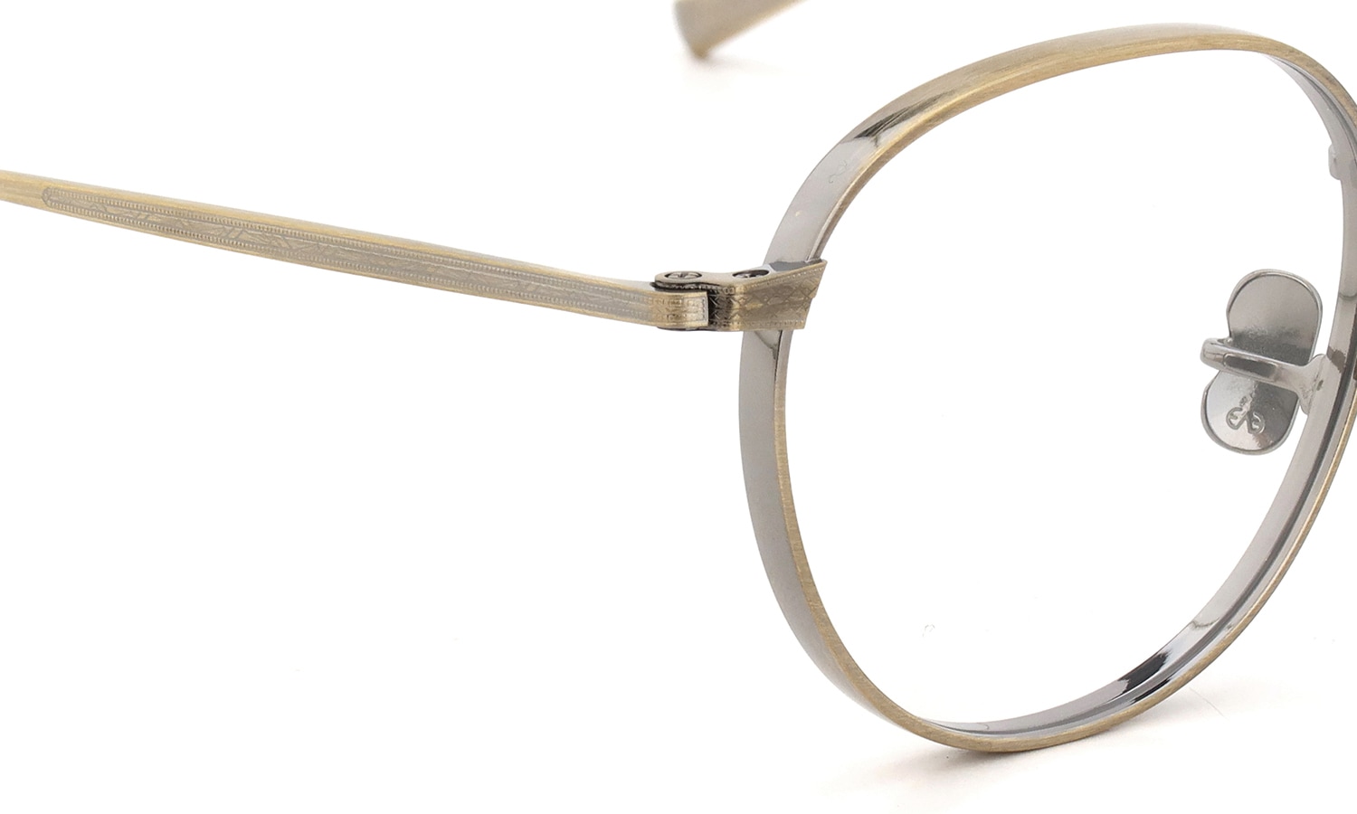 EYEVAN メガネ通販 York 48 COL.AG フロント・テンプルの合口ディテール