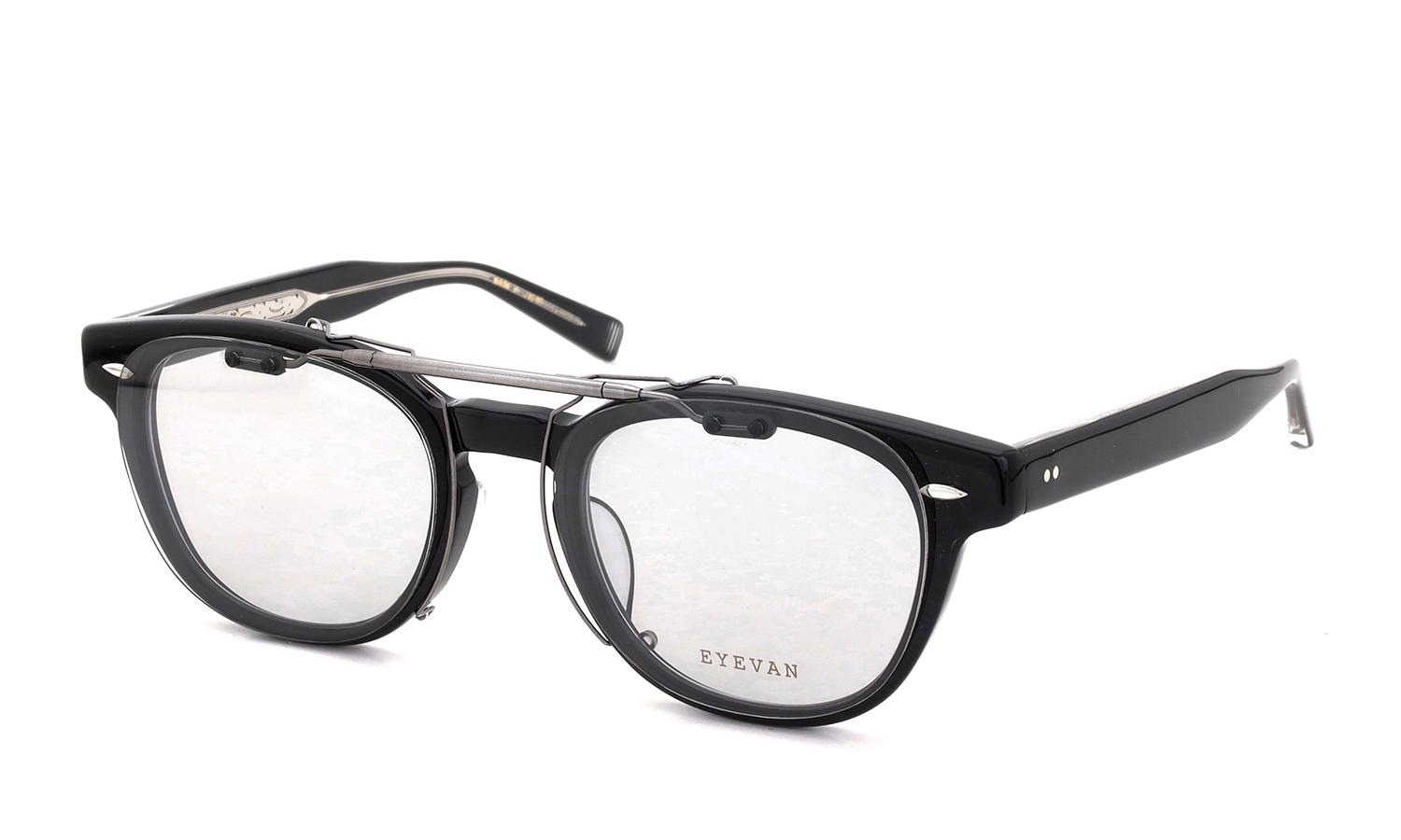 EYEVAN Webb専用 クリップオンサングラス LGEX ライトグレーEX 濃度：47.7% 閉じた状態