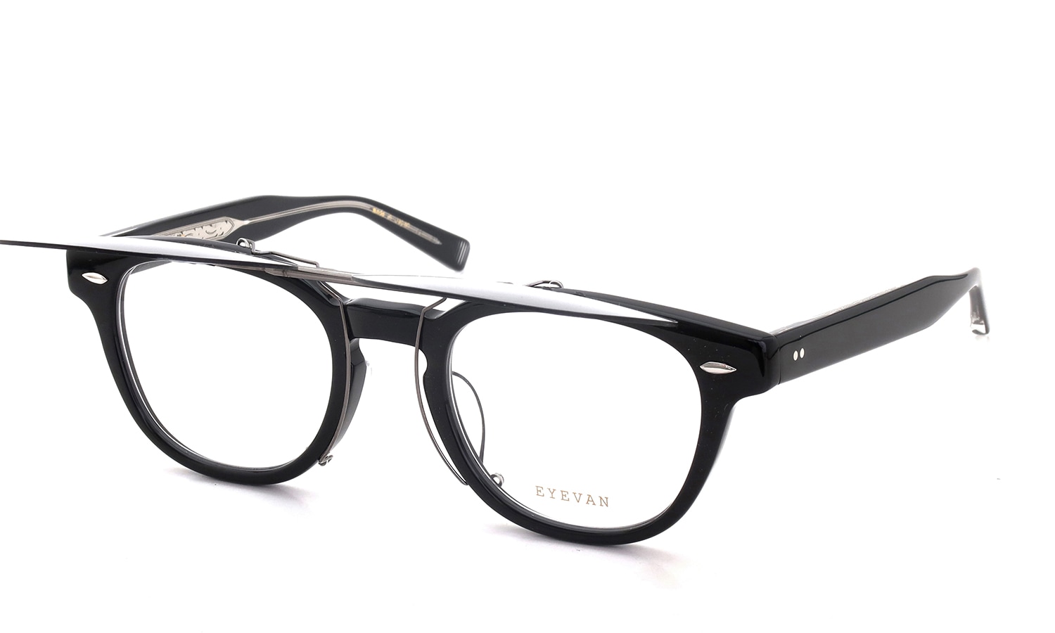 EYEVAN Webb専用 クリップオンサングラス GB グリーンブルー 濃度：83.8% 二段階跳ね上げた状態