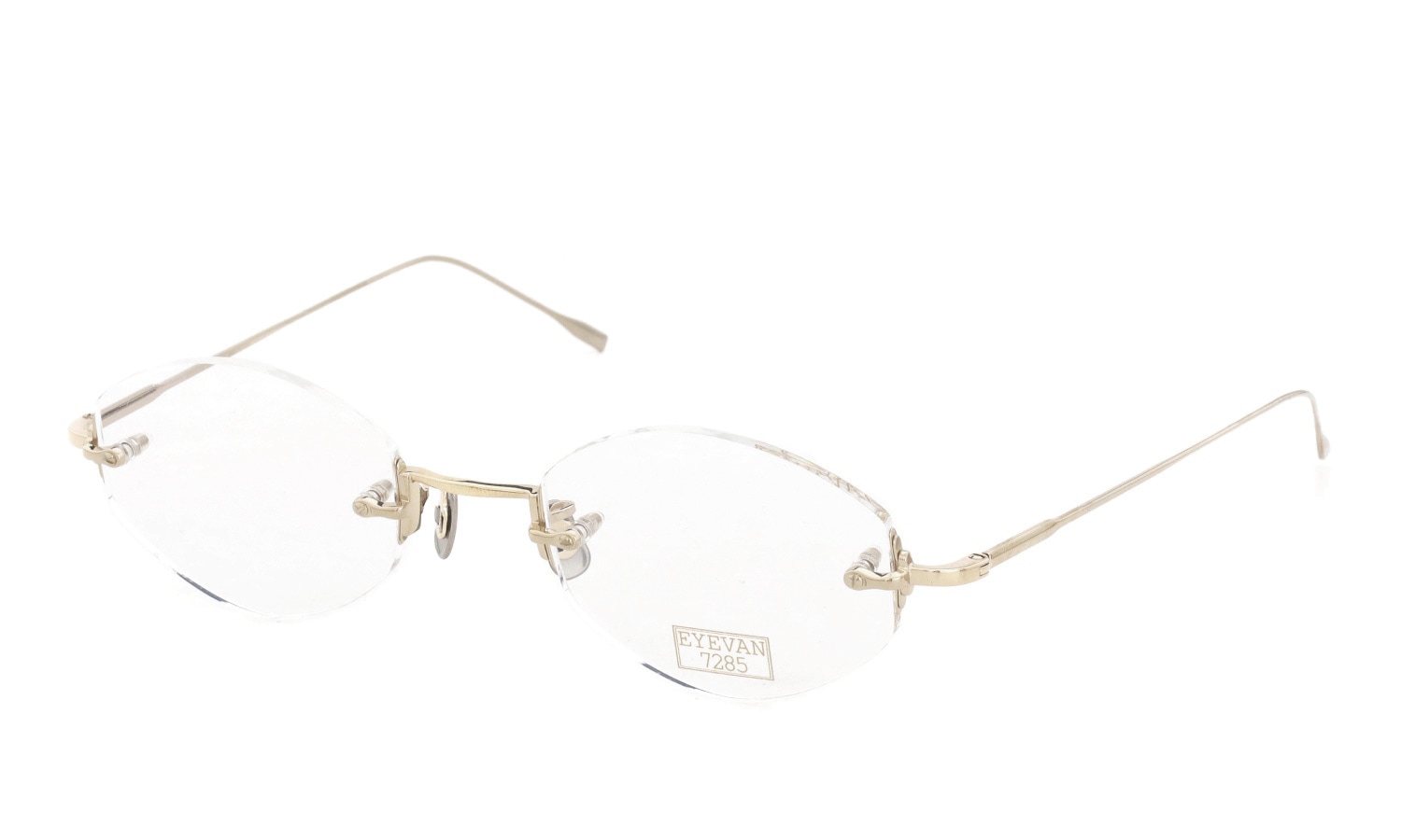 EYEVAN7285 縁無しメガネ 1196-1 (48) C.902 WHITE GOLD 斜め正面
