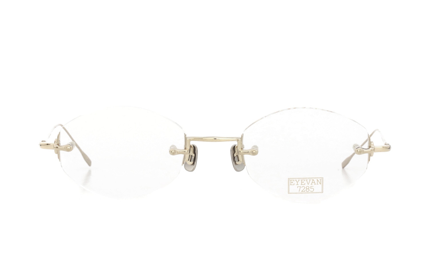 EYEVAN7285 縁無しメガネ 1196-1 (48) C.902 WHITE GOLD 正面