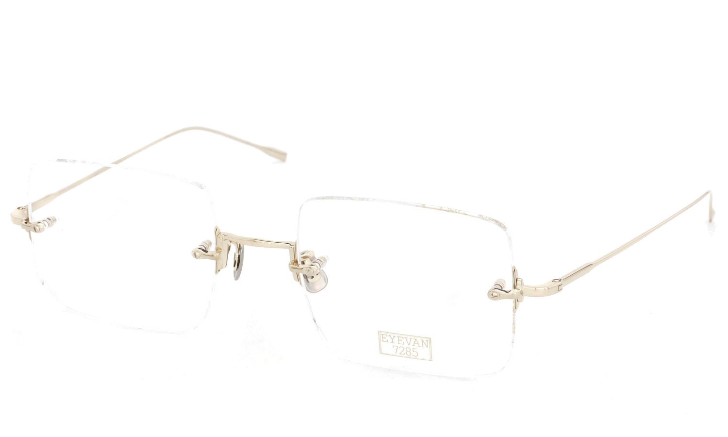 EYEVAN7285 縁無しメガネ 1196-2 (54) C.902 WHITE GOLD 斜め正面