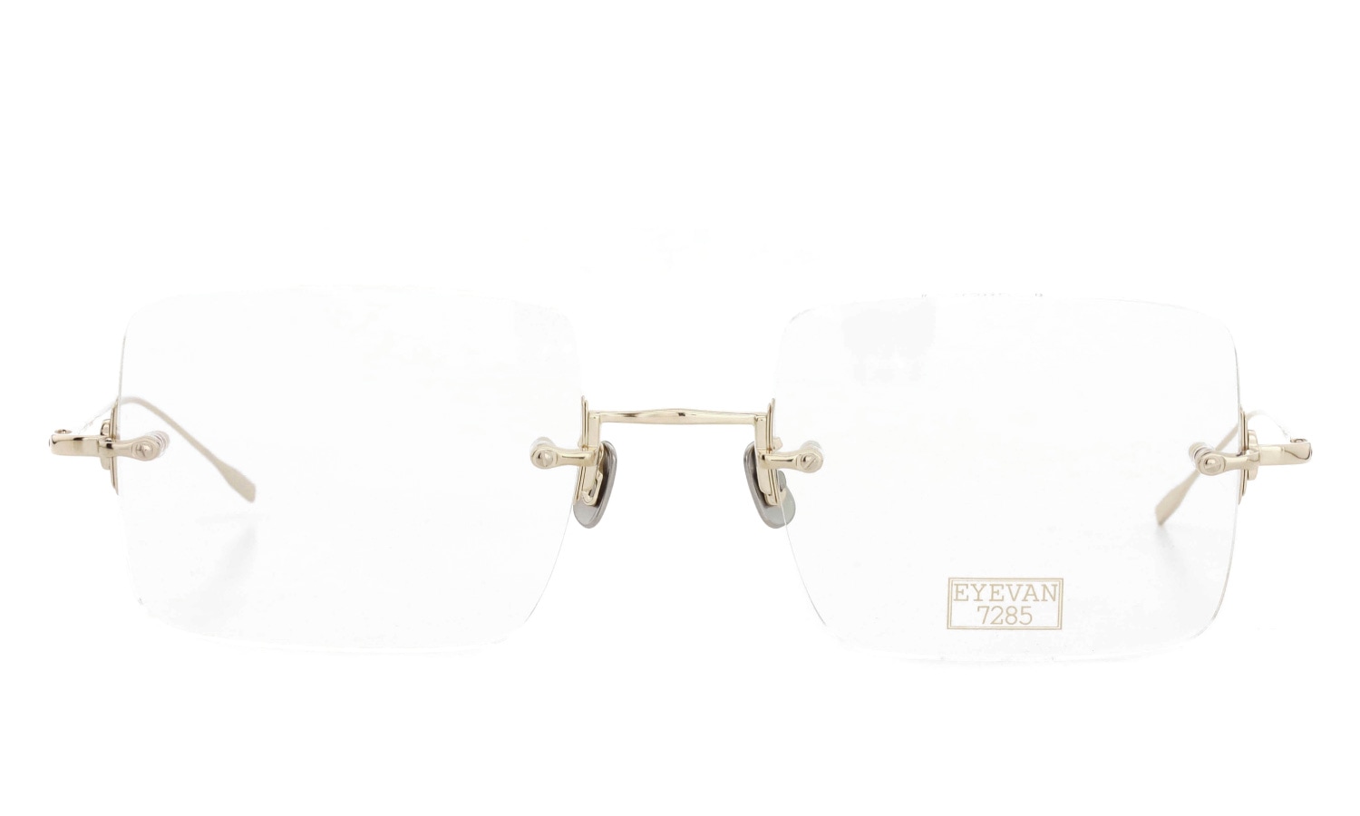 EYEVAN7285 縁無しメガネ 1196-2 (54) C.902 WHITE GOLD 正面