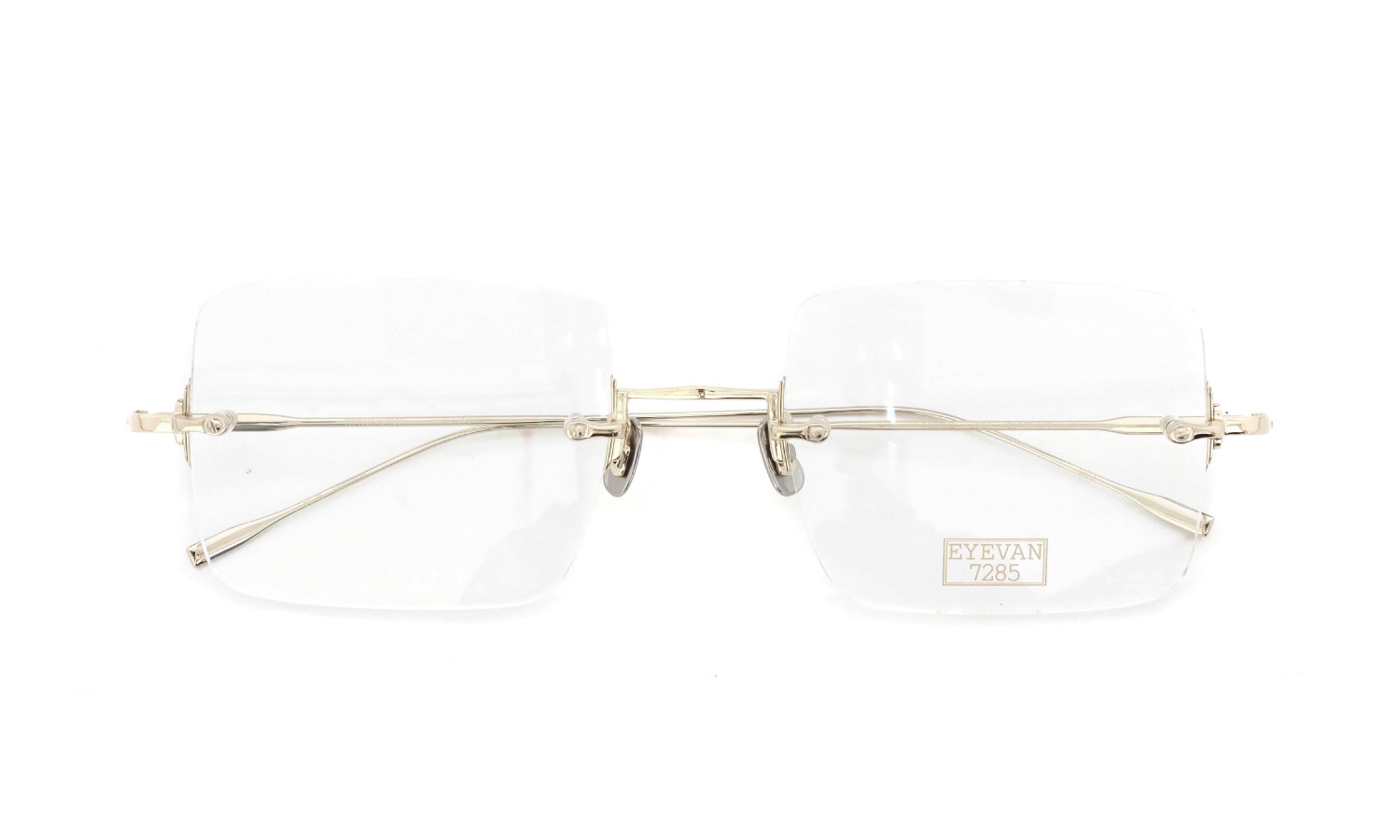 EYEVAN7285 縁無しメガネ 1196-2 (54) C.902 WHITE GOLD 折りたたみ正面