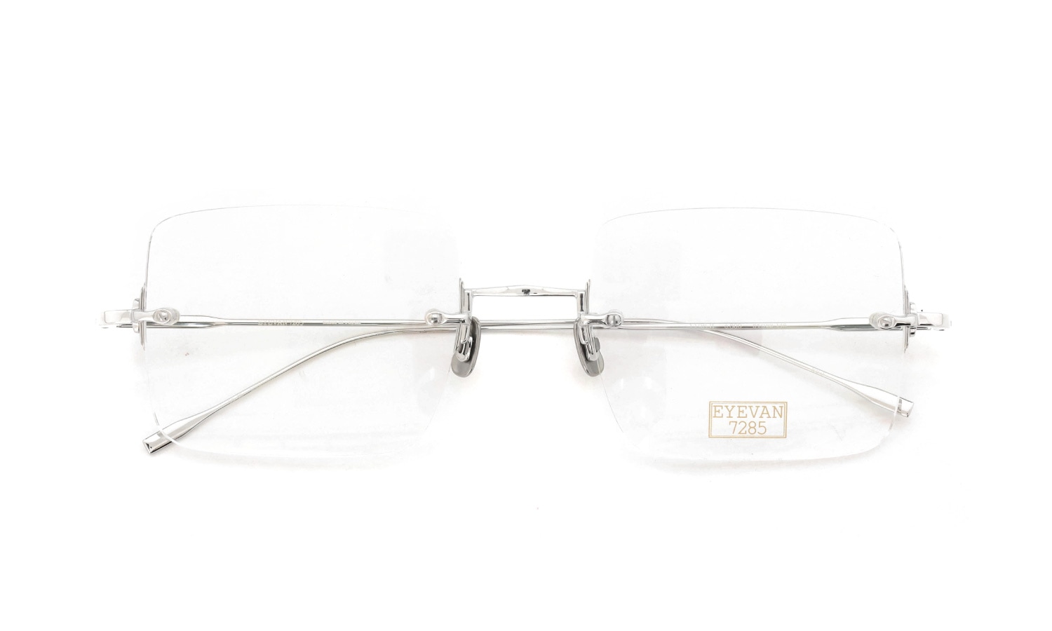 EYEVAN7285 縁無しメガネ 1196-2 (54) C.800 SILVER 折りたたみ正面