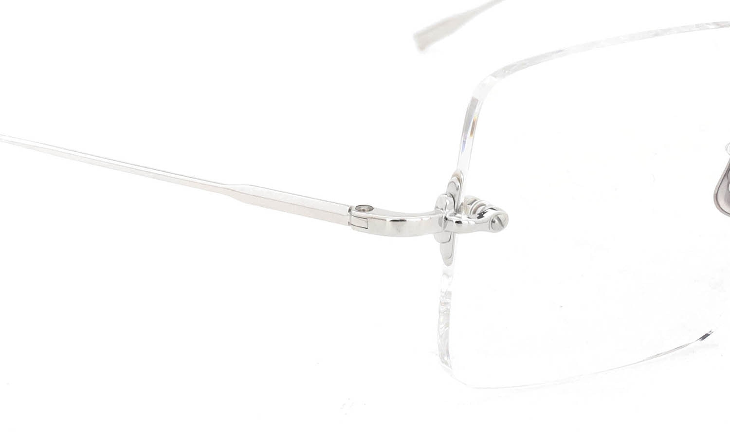 EYEVAN7285 縁無しメガネ 1196-2 (54) C.800 SILVER ヒンジ表側ディテール