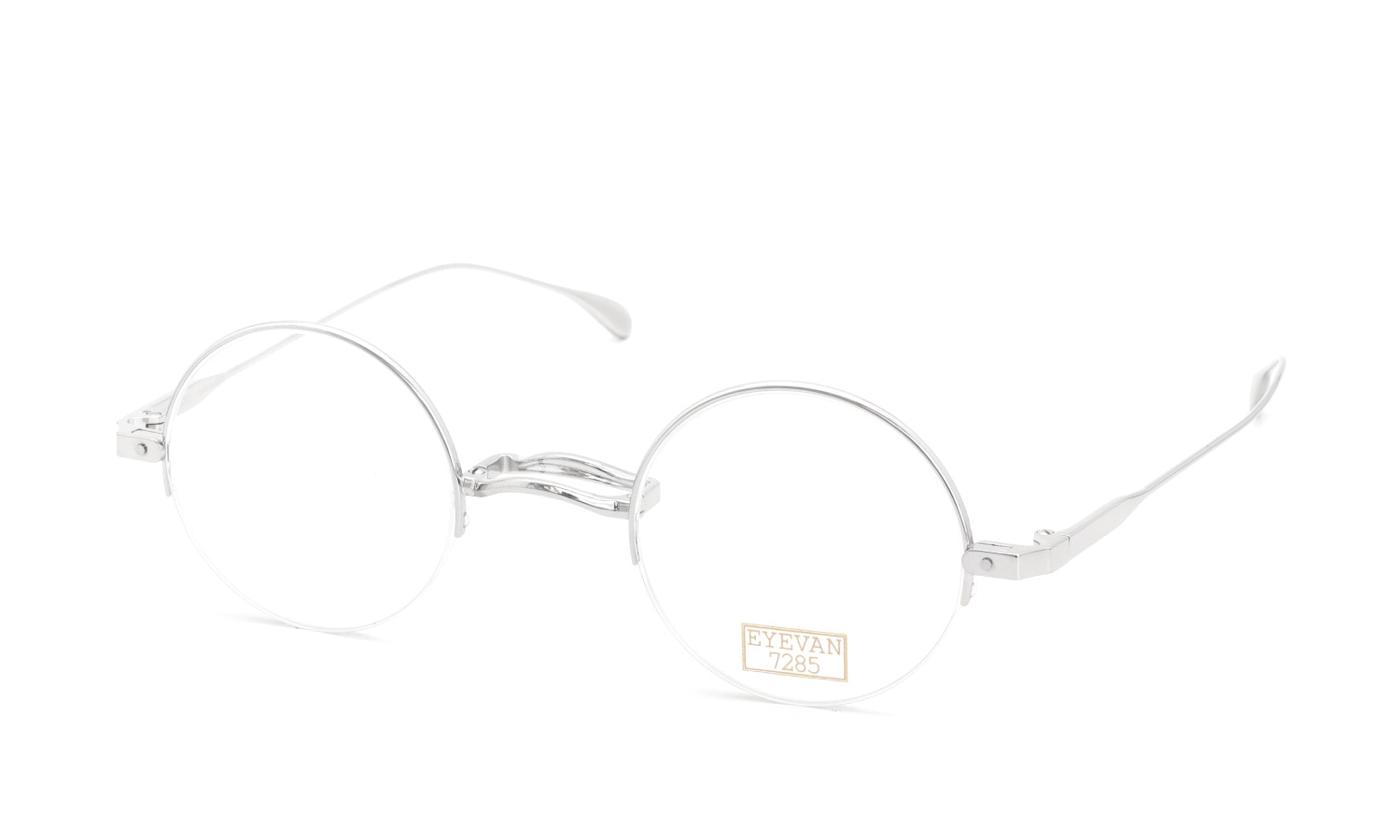 EYEVAN7285 アイヴァン7285 ハーフリム丸メガネ通販 824 Col.800 斜め正面