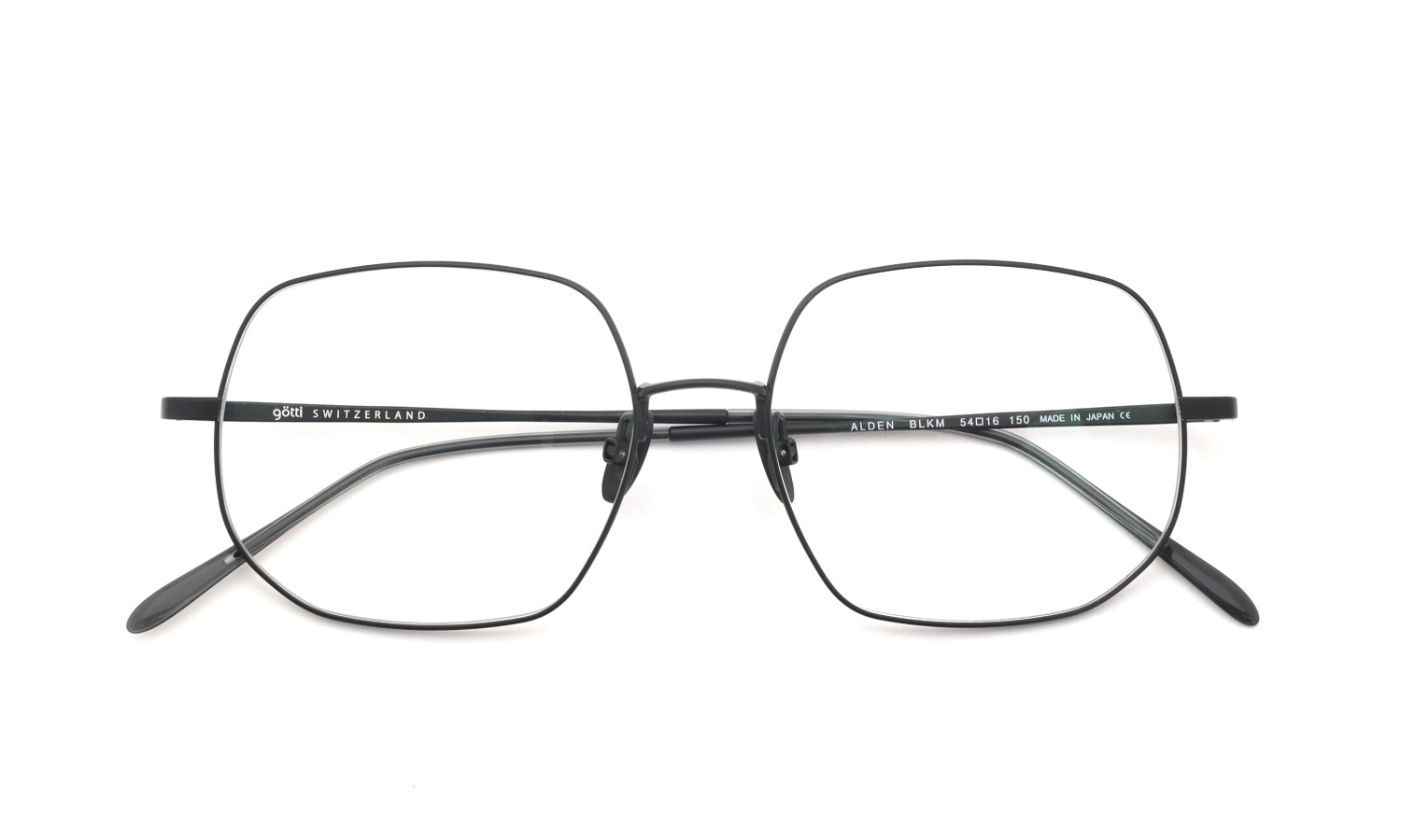 GOTTI SWITZERLAND メガネ ALDEN col.BLKM 折りたたみ正面