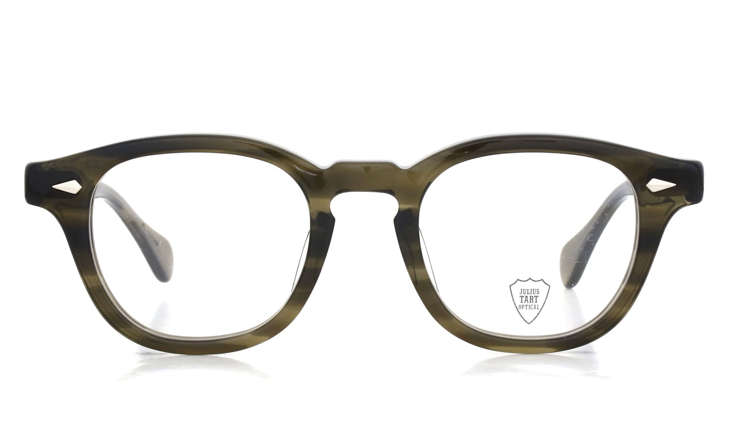 JULIUS TART OPTICAL メガネ通販 AR-48-22 OLIVE GREEN SASA 正面