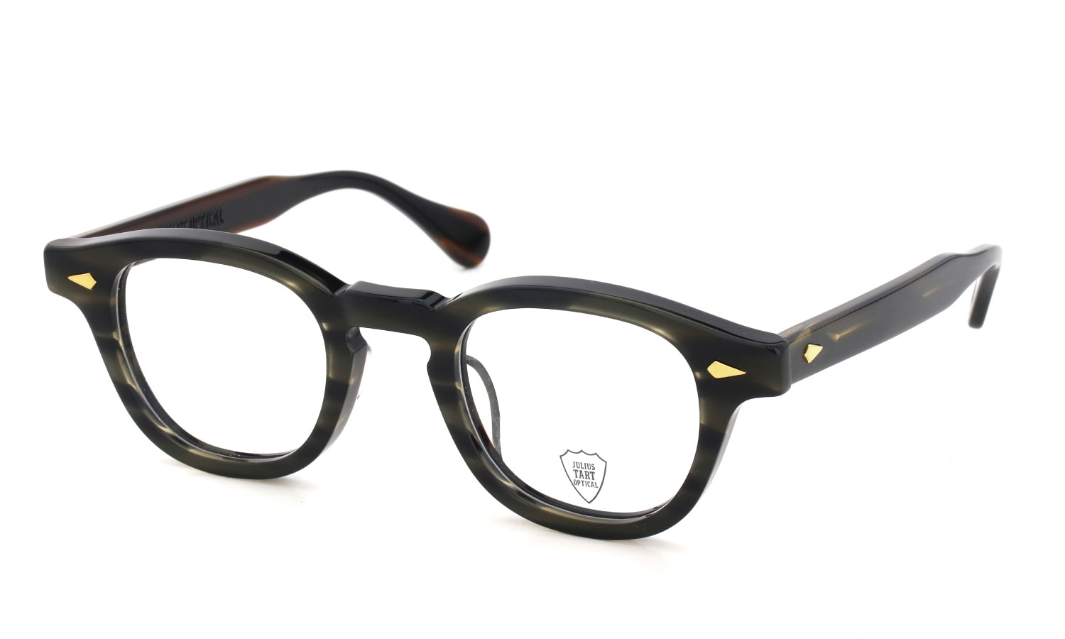 JULIUS TART OPTICAL AR Gold Series メガネ AR-46-24 Camo Sasa/Gold PL-102Ce 斜め正面