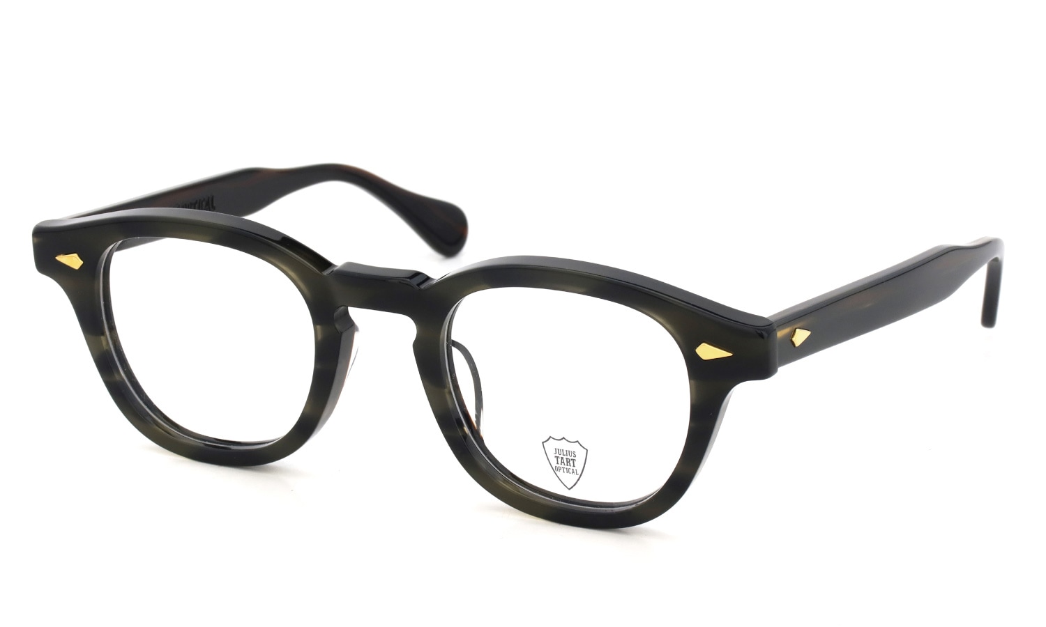 JULIUS TART OPTICAL AR Gold Series メガネ AR-48-24 Camo Sasa/Gold PL-103Ce 斜め正面