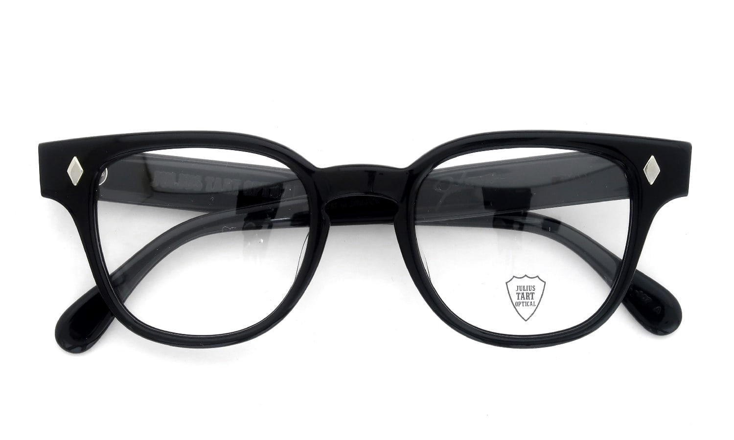 JULIUS TART OPTICAL メガネ通販 BRYAN-48-22 col.BLACK 折りたたみ正面