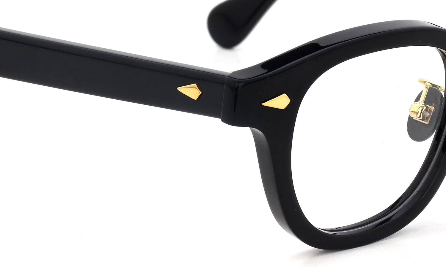 JULIUS TART OPTICAL [CHINATOWN SPECIAL ORDER] メガネ AR-46-24 NYC Gold col.Black/Gold ヒンジ表側ディテール