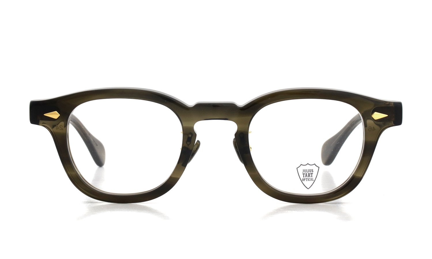 JULIUS TART OPTICAL [CHINATOWN SPECIAL ORDER] メガネ AR-46-24 NYC Gold col.Olive Green Sasa/Gold 正面